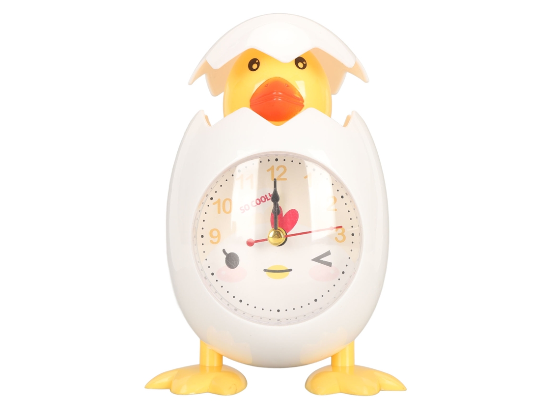 Lindo despertador con forma de gallina de dibujos animados de Baok para la decoración de la habitación de un estudiante (blanco)