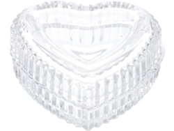 Almacenamiento Vidrio Forma Corazón Elegante Estilo Retro Decoración Oficina Hogar Contenedor Joyas