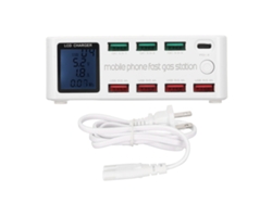 Estación De Carga Usb De 8 Puertos Y 100 W Con Pantalla Lcd, Cargador Usb-c Multipuerto Wlx 818d, Enchufe Estadounidense.