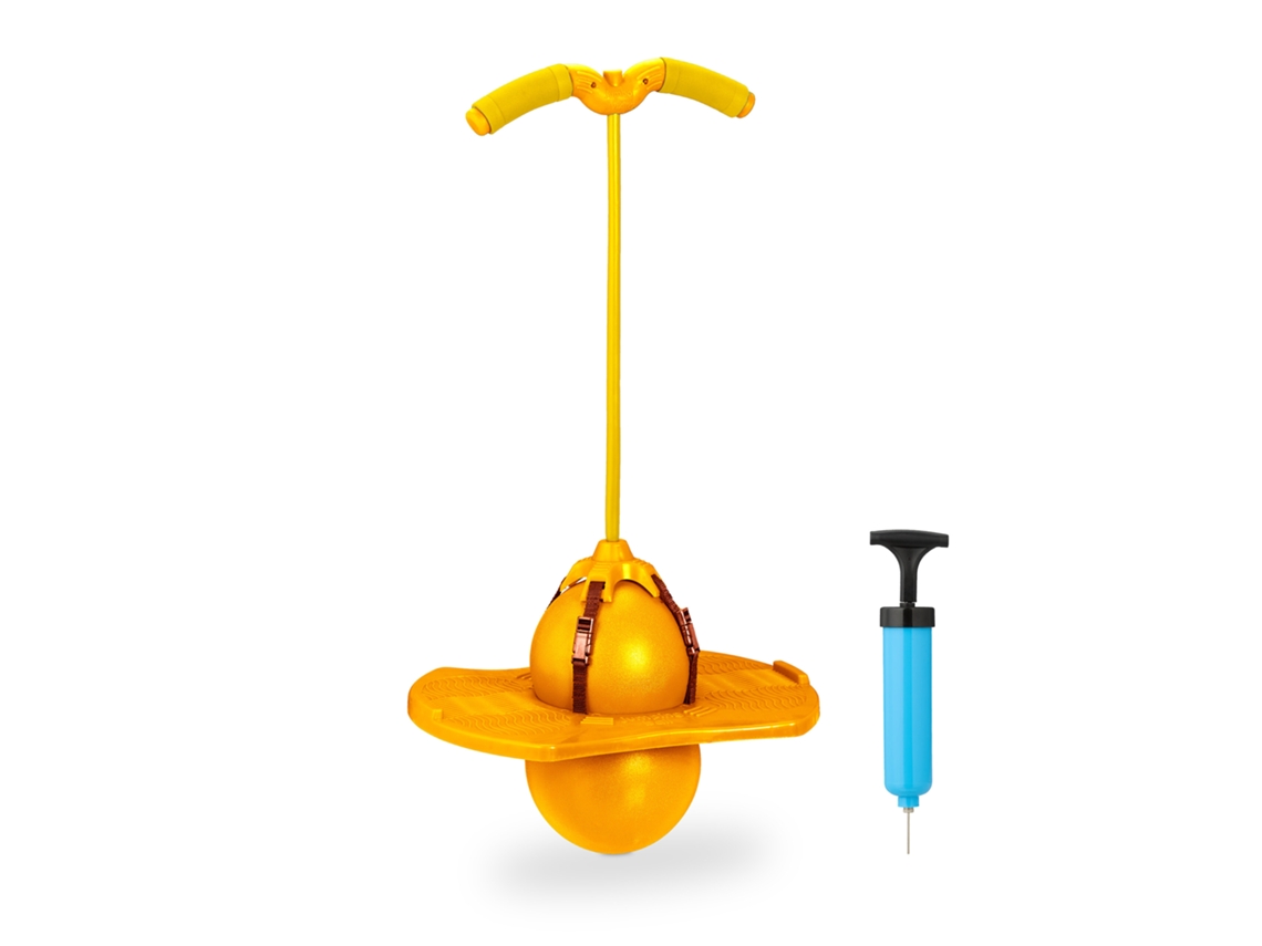 Relaxdays Pogo Ball para Crianças, Até 100 Kg, Brinquedo Exterior, Bola com Pegas, Hbt: 74 X 39 X 29 Cm.