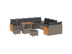 Maison Exclusive - Conjunto De Sofás De Jardín Con Cojín 13 Pcs Gris