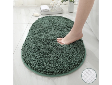 Alfombra de Baño LUUCOZK Antideslizantes Absorbentes Secado Rápido Decoración Baño Fondo Poliéster Verde (40x60cm)