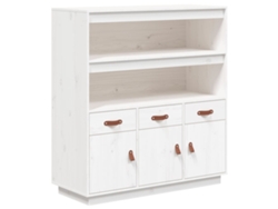 Maison Exclusive - Aparador Alto Madera Maciza De Pino Blanco 100x40x108,5 Cm