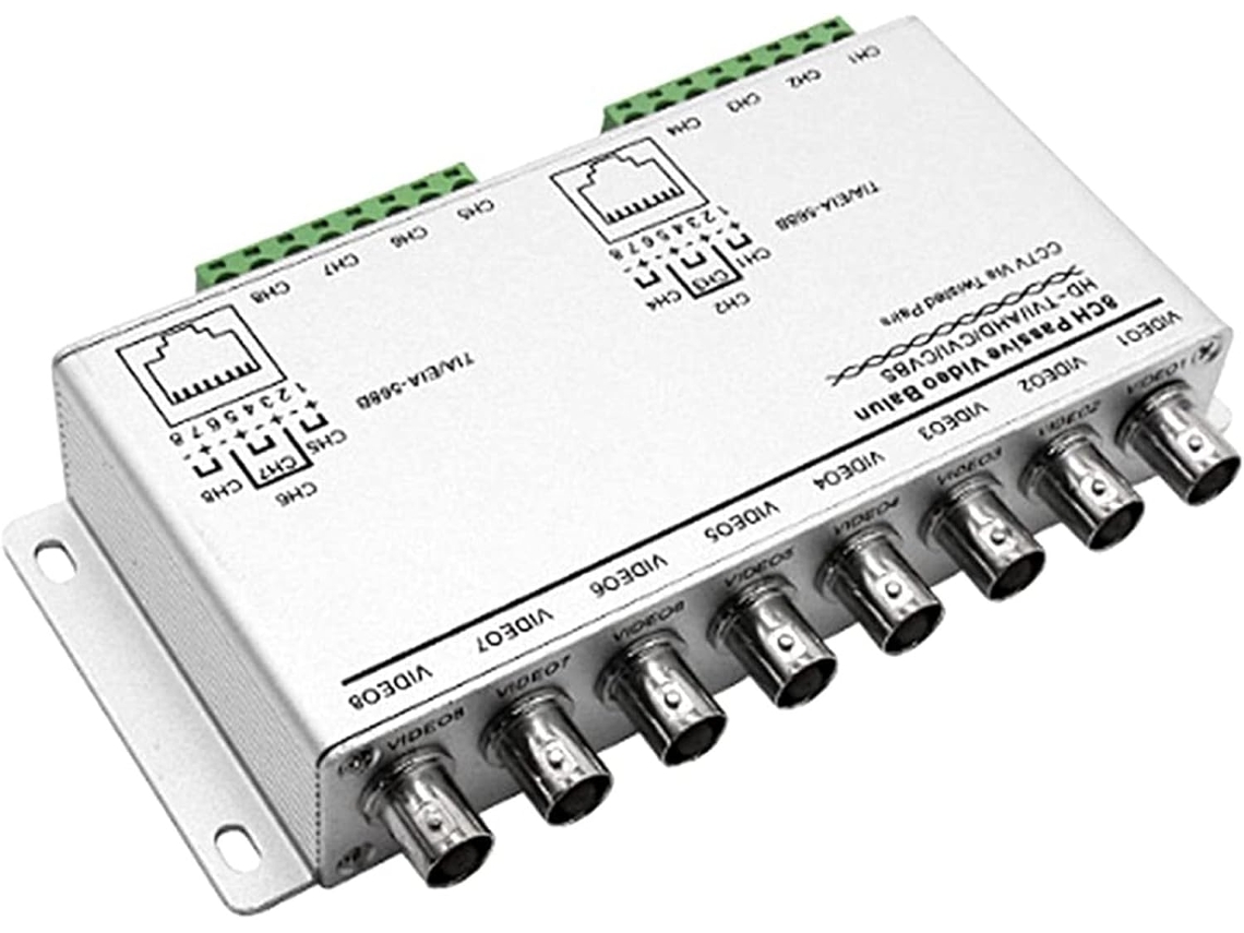 Transceptor De Vídeo Bnc Utp Pasivo De 8 Canales 720p/1080p Hd