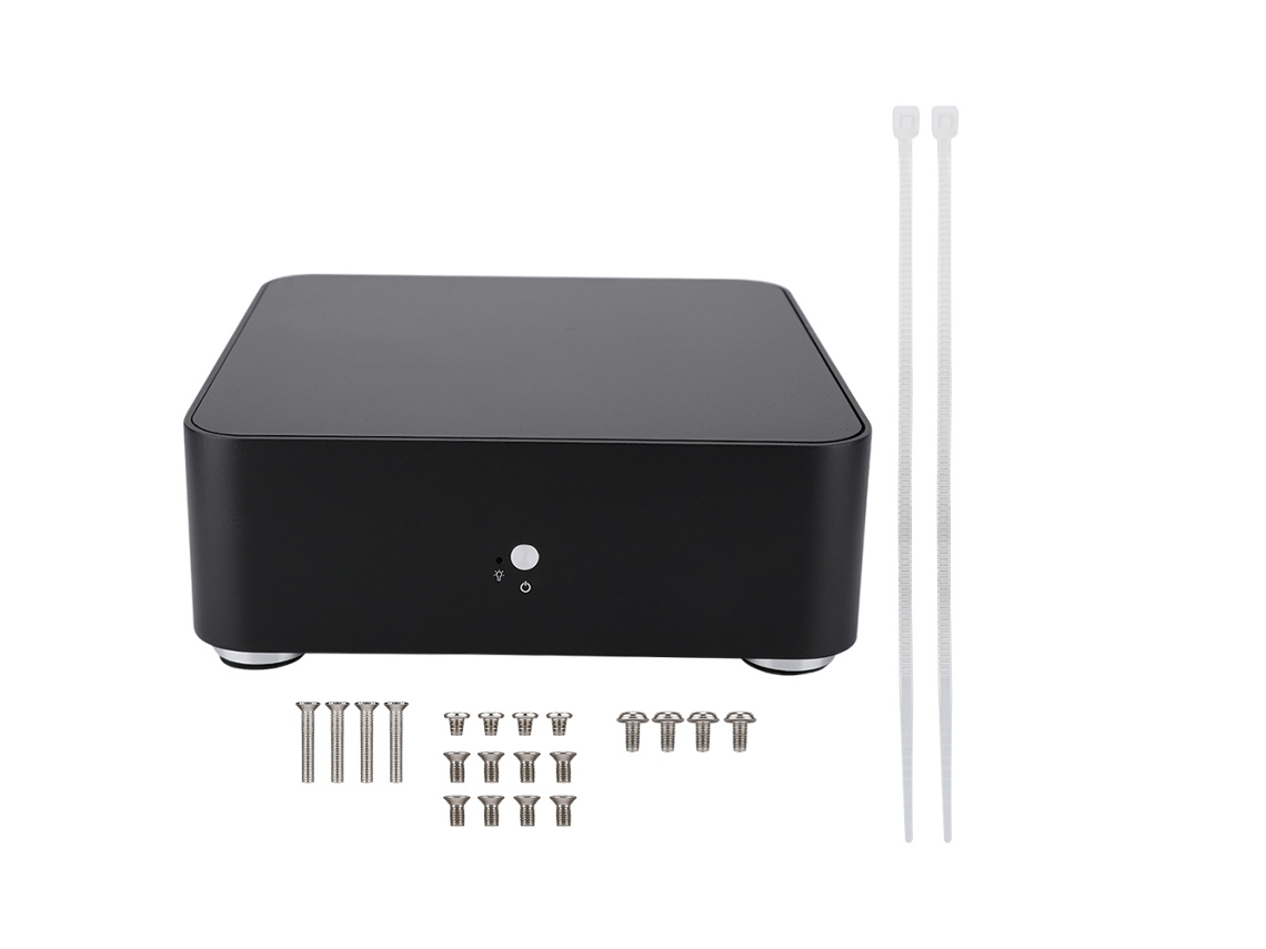 Caja De Ordenador Htpc De Aleación De Aluminio Mini Itx L65 Negro Usb3.0