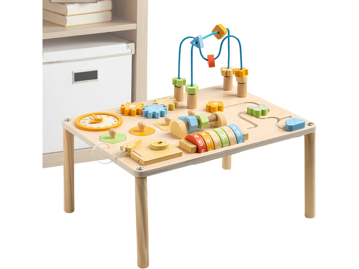 Mesa De Actividades Para Niños Pequeños, Mesa De Juegos, Juguetes Educativos De Madera Con...