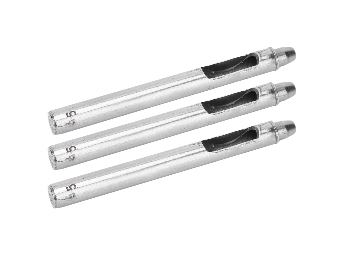Herramienta De Perforación De Agujeros Redondos De Acero Aleado 3 Piezas 5mm Para Artesanía De Cuero Diy