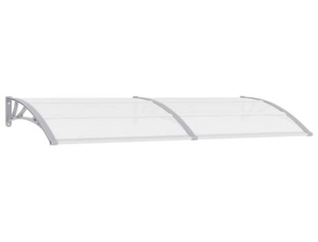 Marquesina Para Puerta PC VIDAXL Gris Y Transparente (240x75 cm)