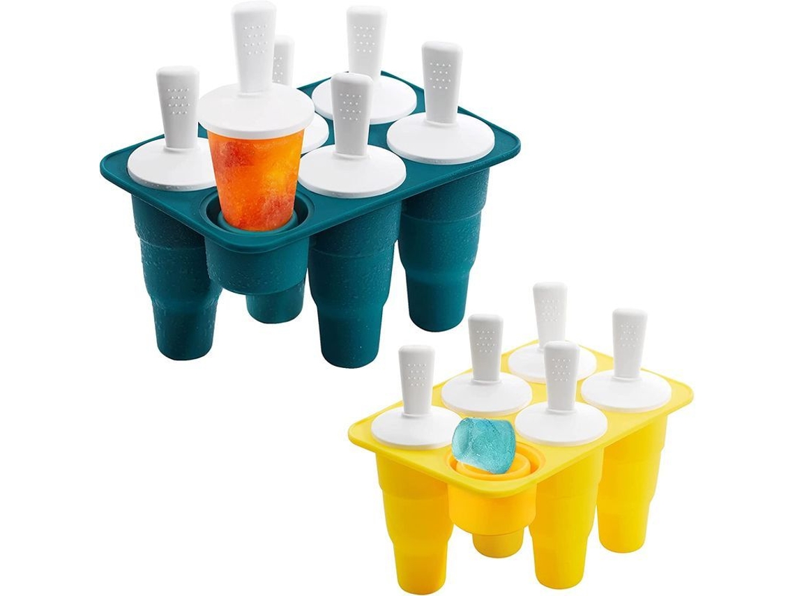 Moldes De Silicona Plegables Para Paletas (2 Unidades), Palillos De Dientes Reutilizables Con Protectores, Libres De Bpa.