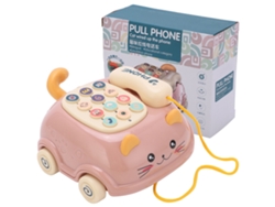 Teléfono Móvil De Juguete Para Niños Con 16 Funciones, Cochecito De Gato Adorable, Rosa, Educación Bilingüe