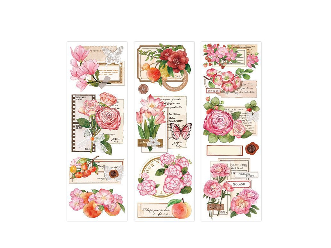 Pegatinas de tiras para mascotas, calcomanías para scrapbooking, pegatinas decorativas de flores para bricolaje, letras, scrapbooking, paisajismo