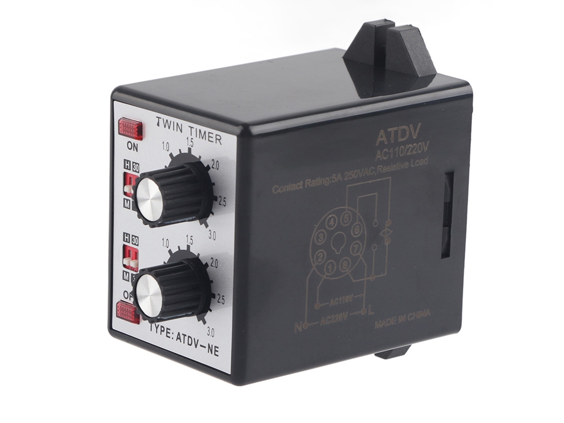 Temporizador con pulsador, relé de encendido/apagado, relé multisección, ATDV-NE CA 110 V/220 V