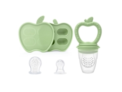 Alimentador Frutas Bebé Chrui 6+ Meses Con Molde Hielo Solo Manzana Alivio Encías (verde)