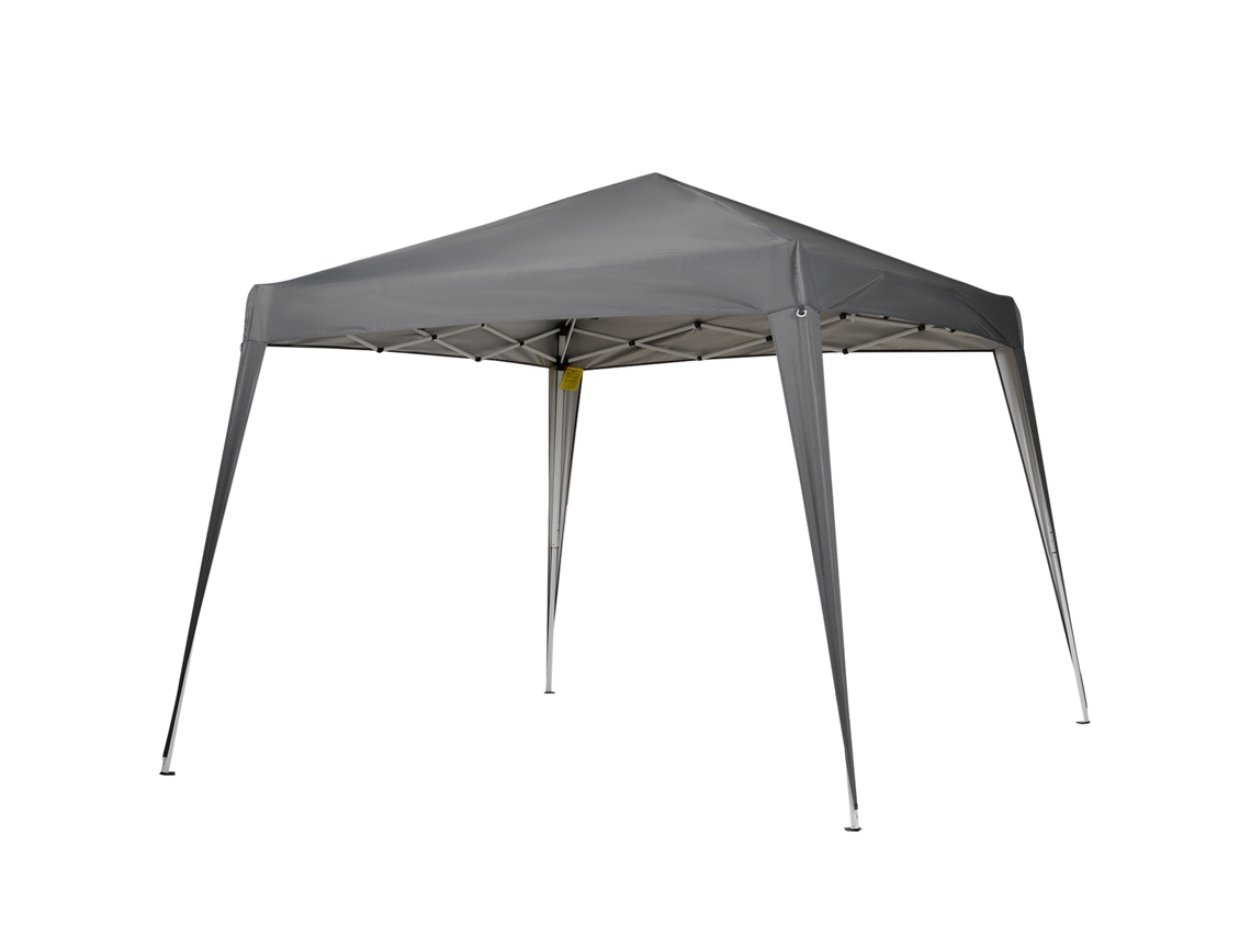 Tenda Dobrável Tenda Com Desenho Pop Up Para Jardim Campismo Festas Eventos Aço E Oxford 2.4x2.4 M Cinza
