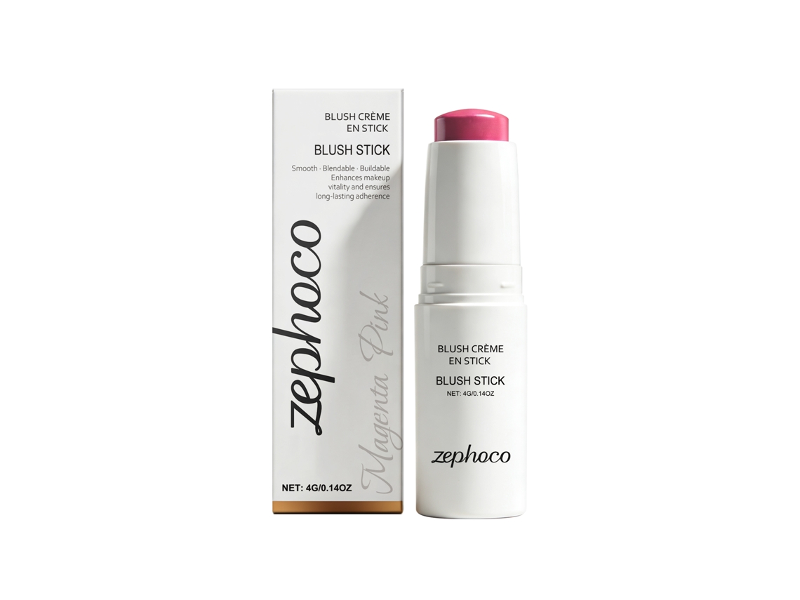 Barra de labios rosa magenta suave, de larga duración.