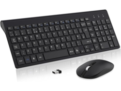 Combo Teclado Y Ratón Ultra Fino Ergonómico Silencioso 2.4g, Diseño Reino Unido, Blanco Prateado