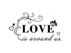 Adhesivo decorativo de pared Baok-sticker "El amor nos rodea" para sala de estar y dormitorio, fondo decorativo