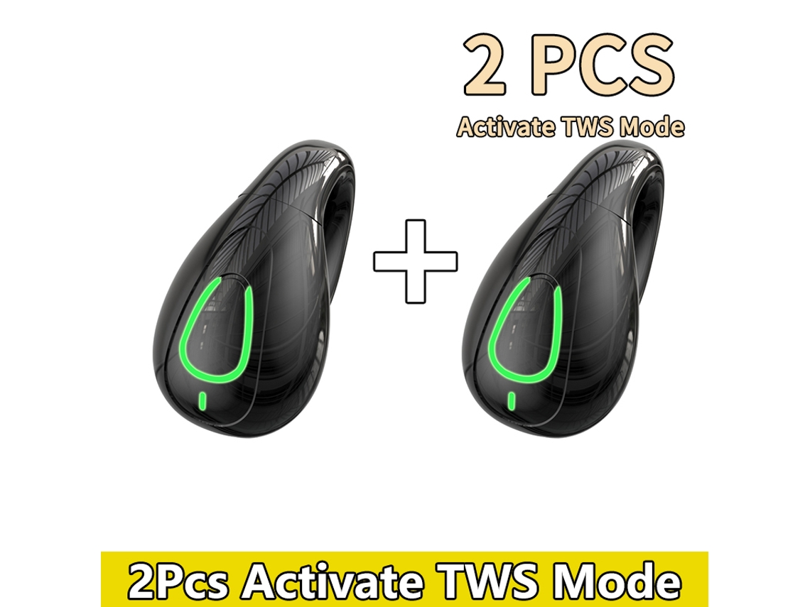 Auriculares Inalámbricos Con Clip (paquete De 2, Color Negro), Auriculares Estéreo Hifi Con Graves Potentes Para Música.