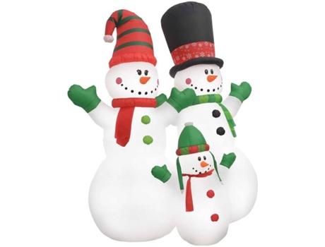 vidaXL Familia de muñecos de nieve inflable Navidad LED IP44 240 cm