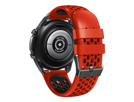 Correa de Silicona 22mm dos colores con cinco filas de orificios para Samsung Galaxy Watch 3 45mm/Huawei Watch GT3 Pro 46mm - rojo/negro