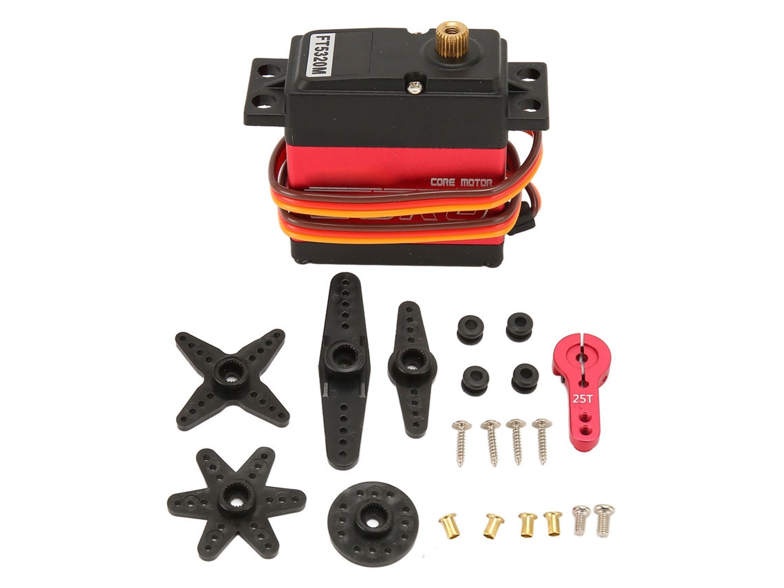 Servo Digital Ft5320m De 20 Kg Con Engranajes Metálicos, Totalmente Impermeable Para Coches Rc Y Robots.