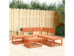 Conjunto de sofás de jardín de 2 piezas de pino macizo marrón miel Dkd Home Decor