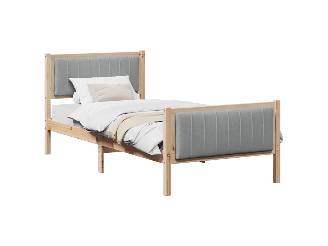 Maison Exclusive - Estructura De Cama Con Cabecera Marrón Y Gris Claro 90 X 190 Cm