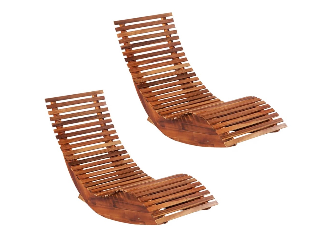 Tumbonas de Balanceo Chaise Longue Madera de Acacia