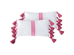 Juego de cojines decorativos BELIANI Lovely de Algodón Blanco 50x30x4