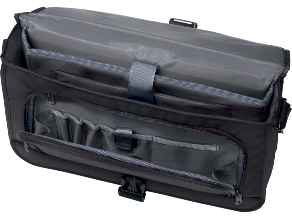 Bolsa de Hombro LIGHTPAK Solar con Compartimento para Laptop Negra