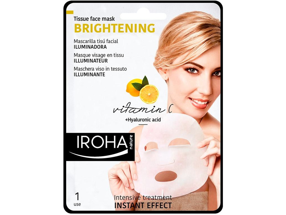 Mascarilla Facial IROHA NATURE Tissue Mask Brightening Vitamin-C + HA (1 unidade)