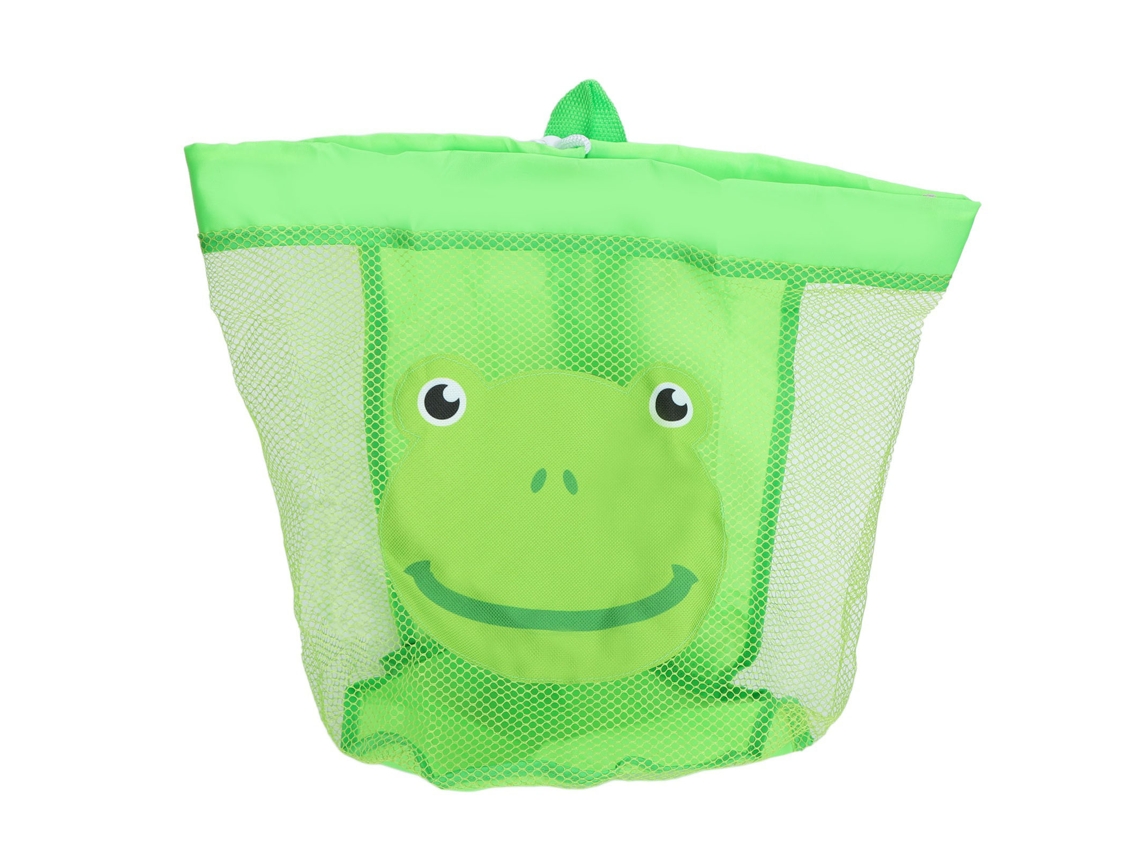 Bolsa De Playa De Malla Extragrande Para Juguetes Infantiles Con Asa Verde.
