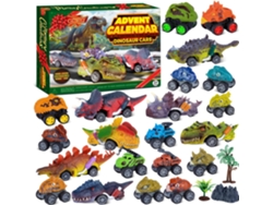 Calendario de Adviento 2026 con Dinosaurios y Coches para Niños 24 Días con Coches de Fricción y Monster Trucks para Navidad Aeuzwr