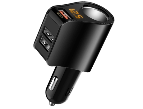 Adaptador de enchufe para encendedor de cigarrillos, cargador de coche QC3.0, divisor de enchufe de salida de 12 V/24 V con múltiples puertos USB, ...
