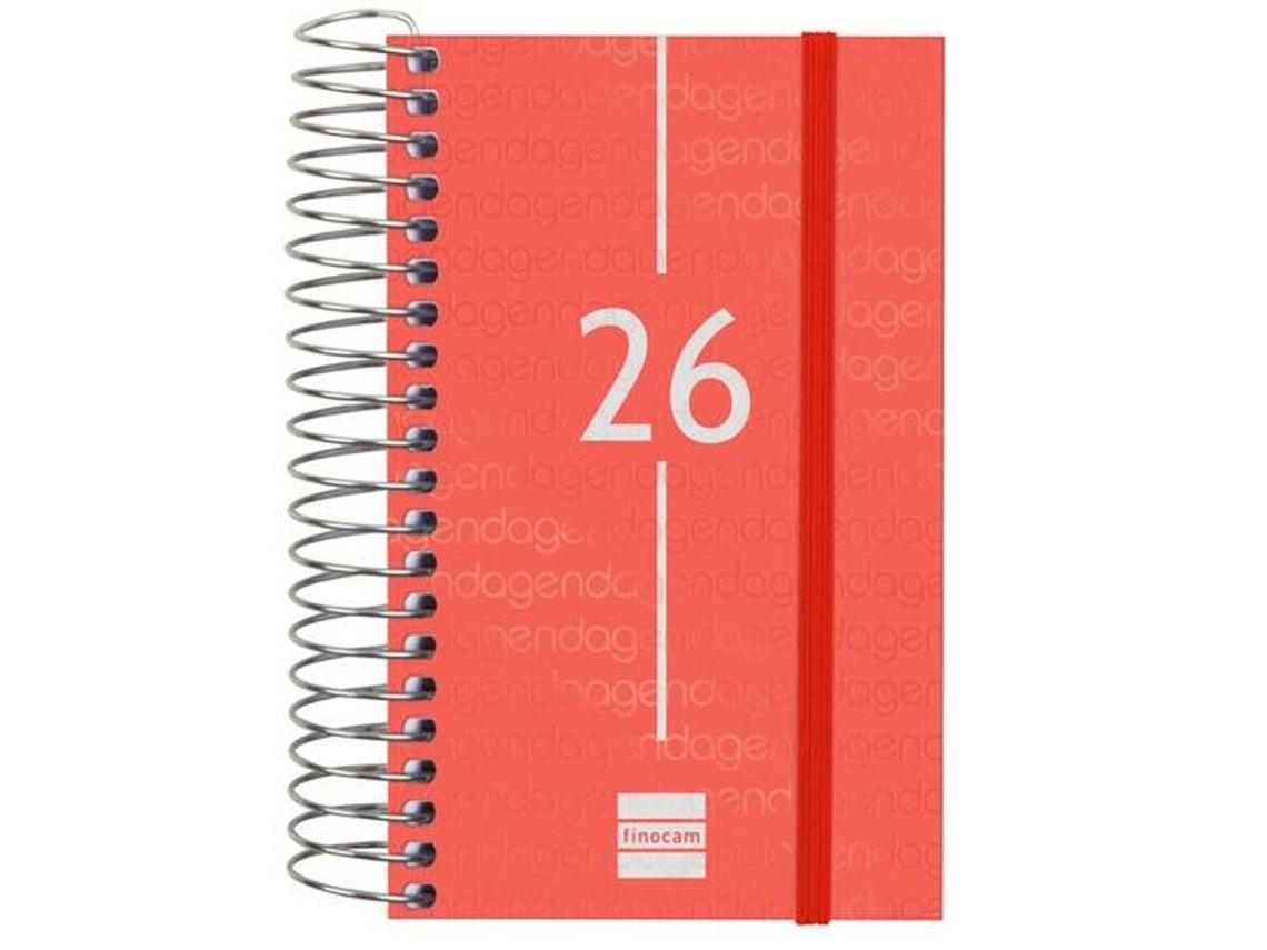 Mini agenda roja Finocam Year 2026 (7,9 x 12,7 cm)