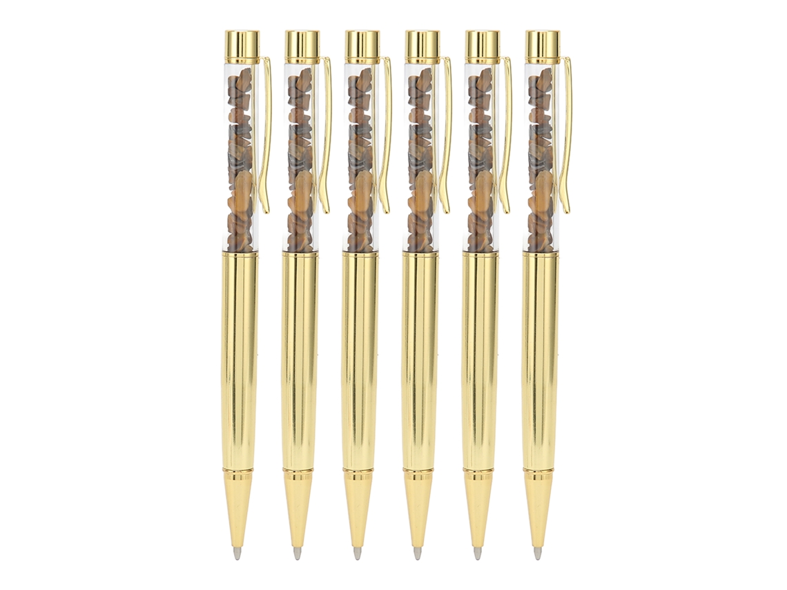 6pcs Caneta de Bolígrafo com Cristal Recheio Substituível para Estudo Escritório Tipo 2