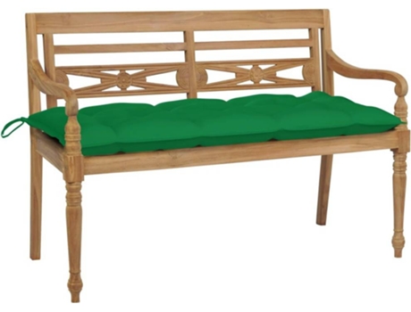 Banco de exterior VIDAXL Verde Teca (120x51.5x84 cm)