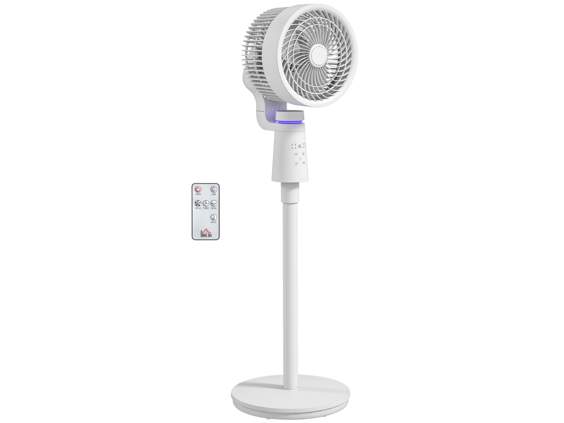 Ventilador oscilante, circulación de aire, ajustable de 70 a 90°, control remoto, temporizador de 7 horas, 3 velocidades, blanco. Tienda PENGJIANG.