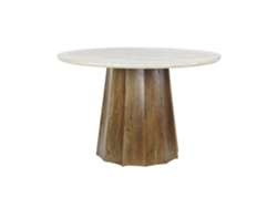 Mesa Comedor Mango Marmol Beige 120x120x78cm