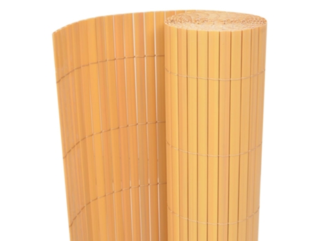 vidaXL Valla de jardín de doble cara PVC amarilla 90x500 cm