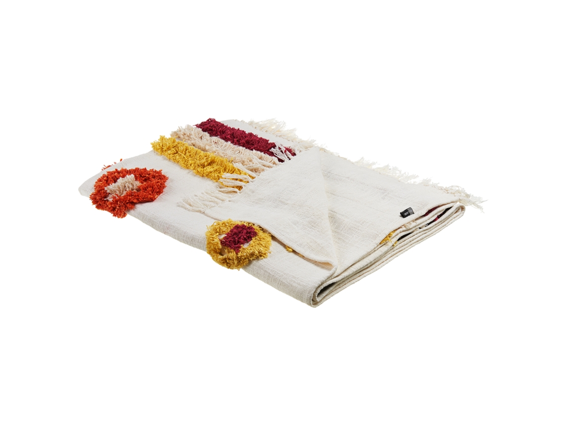 Manta Decorativa de BELIANI en Algodón Multicolor 130X180 Cm Amroha