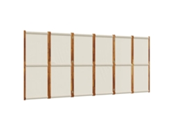 Biombo Plegable De Madera De Acacia 420 X 180 Cm Gris Claro Para Interior Y Exterior Dec031075
