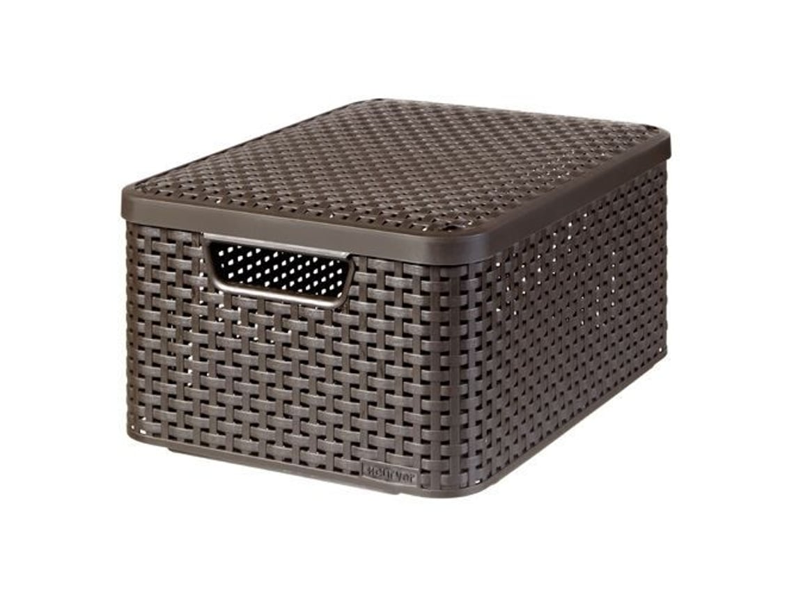 Cesta de almacenamiento curva estilo M con tapa