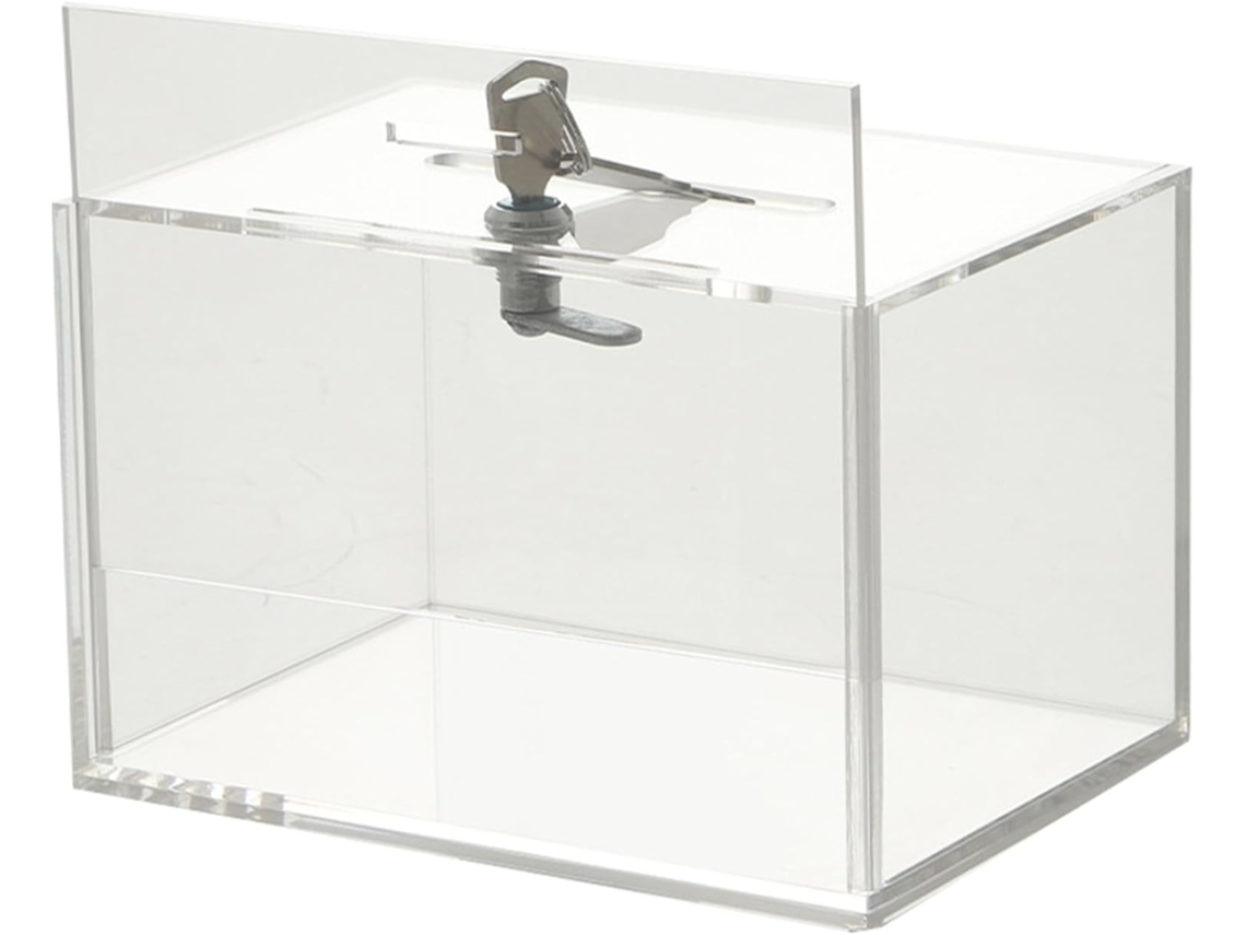 Buzón De Donaciones Transparente Con Cerradura, Buzón De Sugerencias Y Votación, Caja Para Recaudación De Fondos.