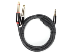 Cabo De Áudio 3.5mm Para Dual 6.35mm Macho A Macho Com Conectores Revestidos De Ouro Jk-366
