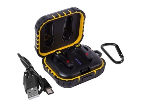 Auriculares inalámbricos Bluetooth Reducción de ruido 5H Duración de la batería IP55 Estuche para cargador Ios Android Apple CATERPILLAR