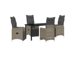 Maison Exclusive - Conjunto De Comedor De Jardín 5 Pcs Gris Ratán Sintético