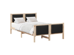 Maison Exclusive - Estructura De Cama Con Cabecera Negro 120 X 190 Cm Tela