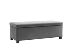 Banco Armazenamento 84l Veludo Cotelê 112x42x40cm Cinza