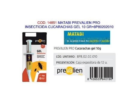 Matabi prevalien pro insecticida cucarachas gel 10 gr 8p80202010